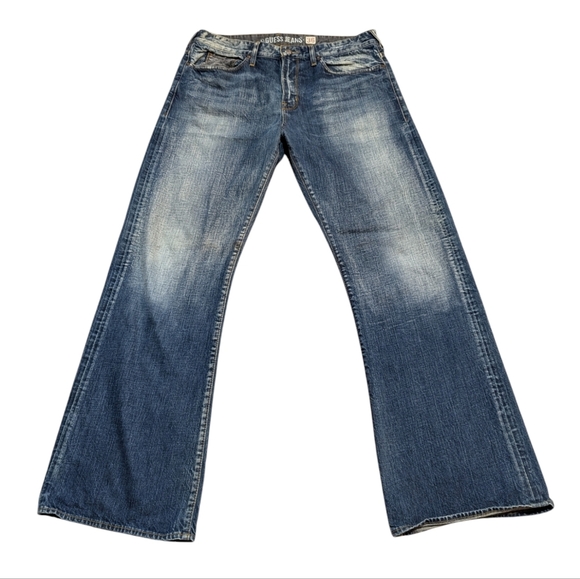 Guess Cliff Bootcut Men's Jeans Relaxed Fit Flap Pocket 36x33 - Picture 1 of 11